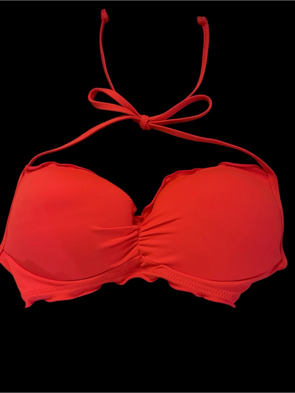 Hobie Push Up Bikini Top Swimsuit Top Coral Orange Pink Red Bathing Suit NWT
